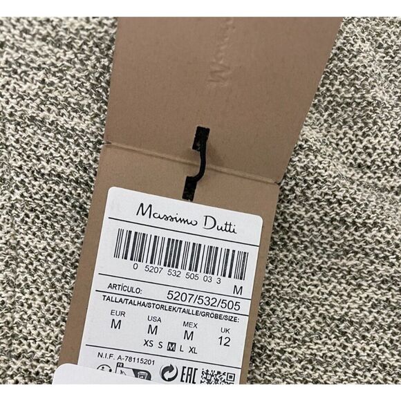 Massimo Dutti Womens Co-Ord Midi Skirt Melange Detail M Brown Ecru 5207/532 NWT - Picture 4 of 7